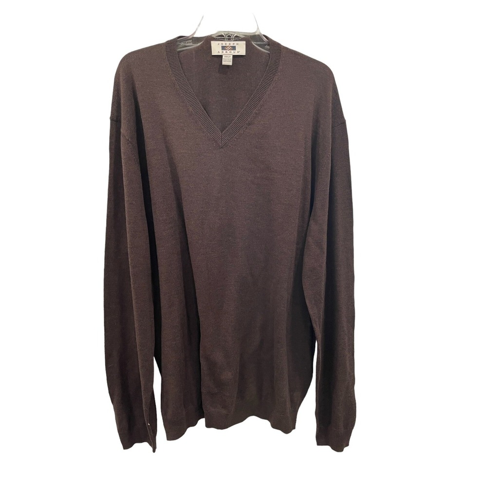 JOSEPH ABBOUD MEN'S 3XLT V-NECK SWEATER  100% EXTRA FINE MERINO WOOL AK36‎
